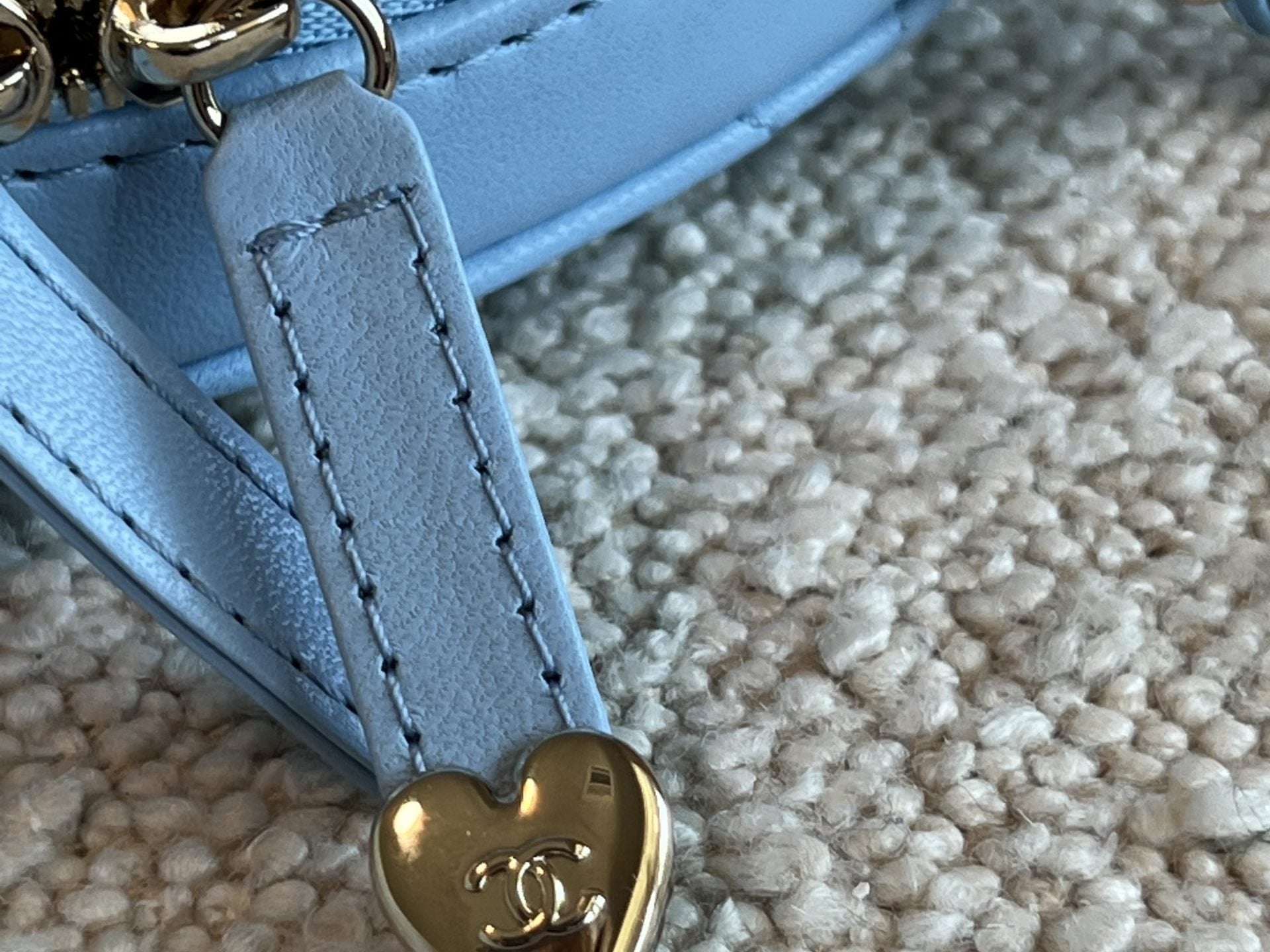 CHANEL Handbag 22S CC In Love Blue Lambskin Quilted Large Heart Bag LGHW - Redeluxe