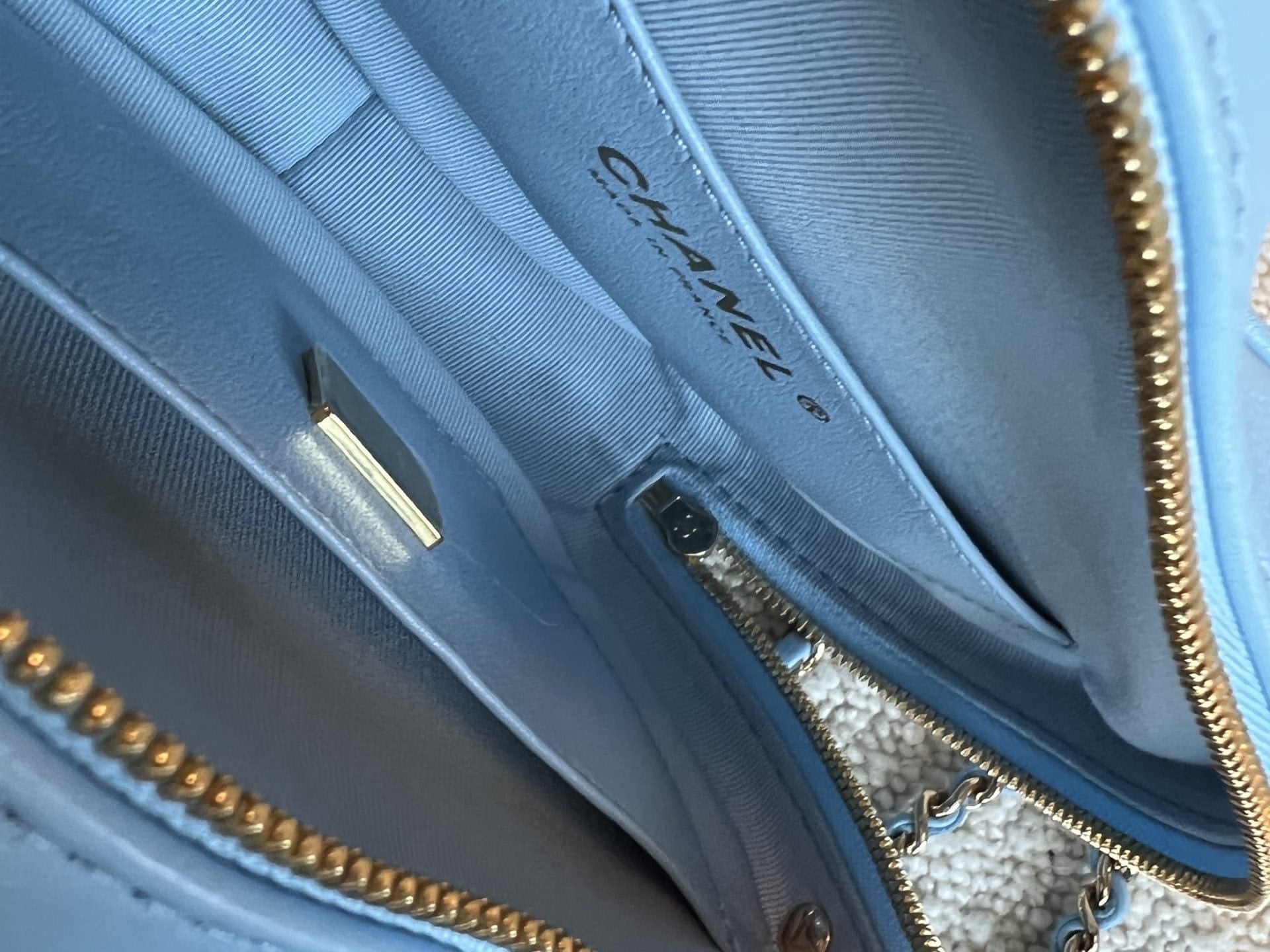 CHANEL Handbag 22S CC In Love Blue Lambskin Quilted Large Heart Bag LGHW - Redeluxe