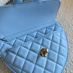 CHANEL Handbag 22S CC In Love Blue Lambskin Quilted Large Heart Bag LGHW - Redeluxe