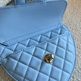 CHANEL Handbag 22S CC In Love Blue Lambskin Quilted Large Heart Bag LGHW - Redeluxe