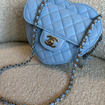 CHANEL Handbag 22S CC In Love Blue Lambskin Quilted Large Heart Bag LGHW - Redeluxe