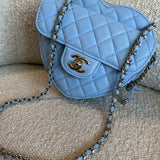 CHANEL Handbag 22S CC In Love Blue Lambskin Quilted Large Heart Bag LGHW - Redeluxe