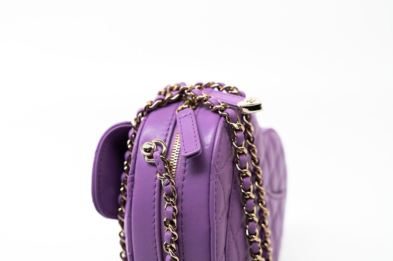 CHANEL Handbag 22S CC In Love Purple Lambskin Quilted Large Heart Bag - Redeluxe