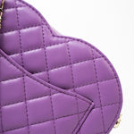 CHANEL Handbag 22S CC In Love Purple Lambskin Quilted Large Heart Bag - Redeluxe