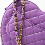 CHANEL Handbag 22S CC In Love Purple Lambskin Quilted Large Heart Bag - Redeluxe