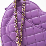 CHANEL Handbag 22S CC In Love Purple Lambskin Quilted Large Heart Bag - Redeluxe