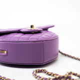 CHANEL Handbag 22S CC In Love Purple Lambskin Quilted Large Heart Bag - Redeluxe