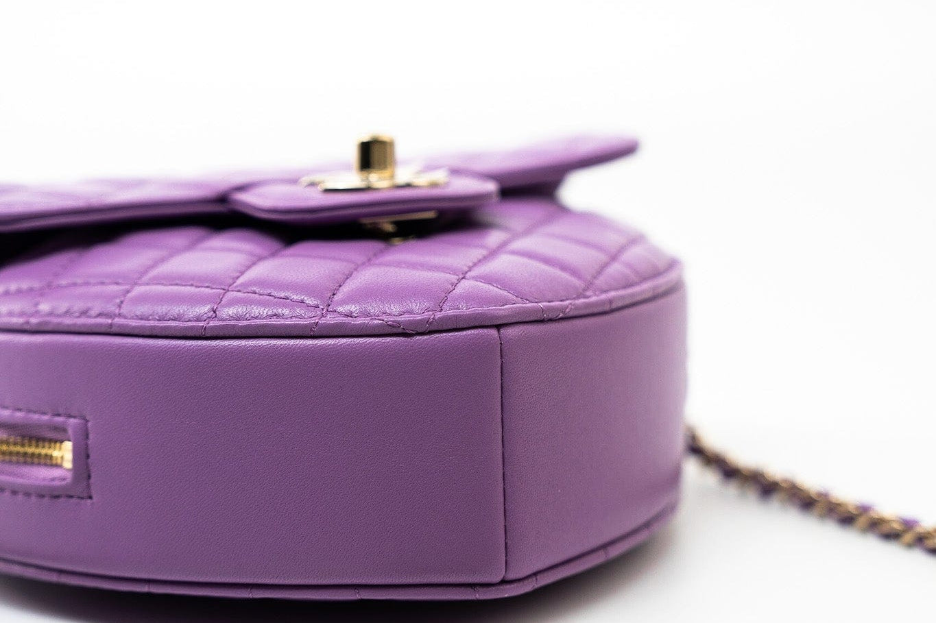 CHANEL Handbag 22S CC In Love Purple Lambskin Quilted Large Heart Bag - Redeluxe
