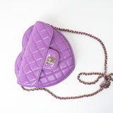 CHANEL Handbag 22S CC In Love Purple Lambskin Quilted Large Heart Bag - Redeluxe