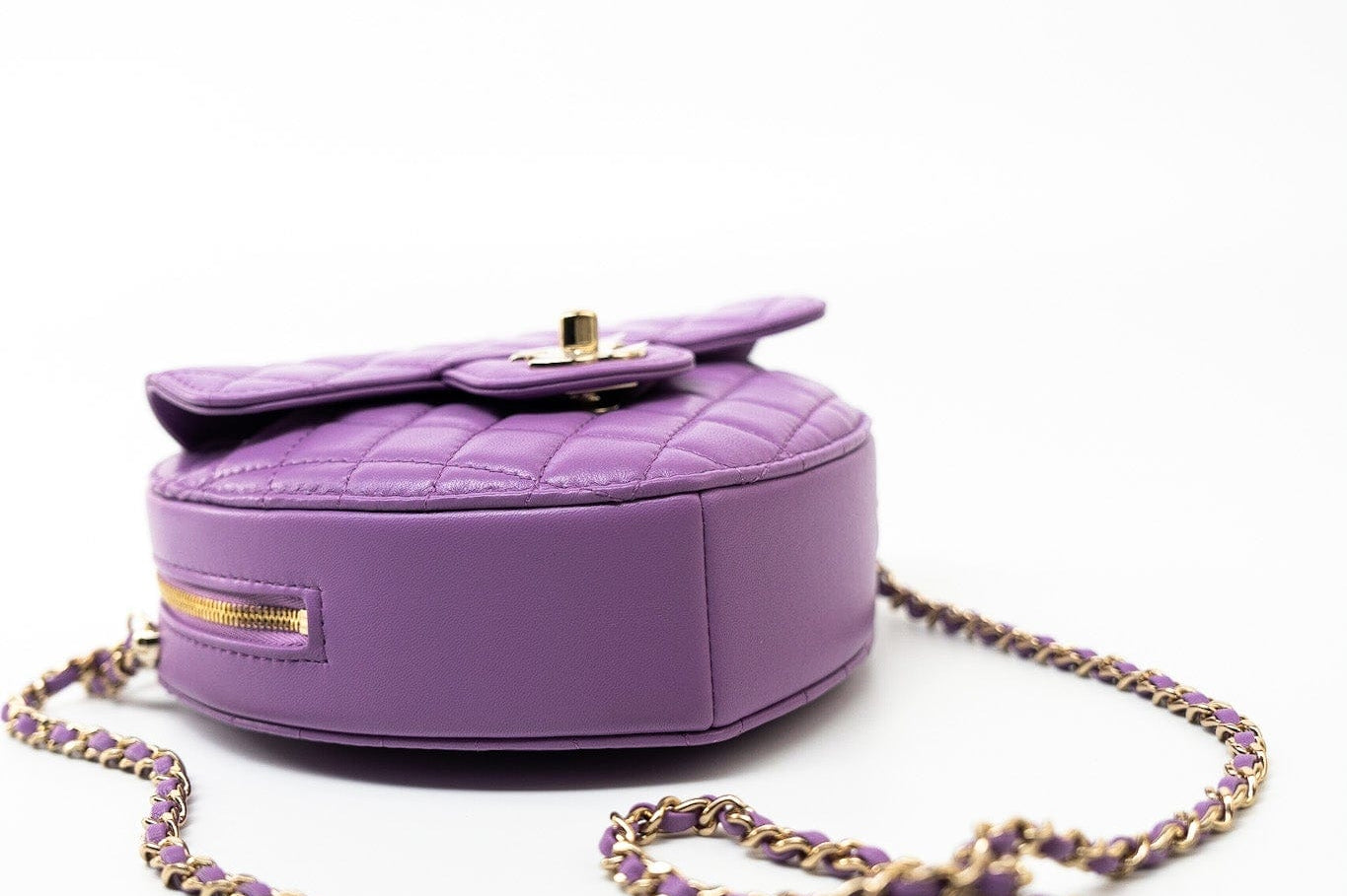 CHANEL Handbag 22S CC In Love Purple Lambskin Quilted Large Heart Bag - Redeluxe