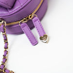 CHANEL Handbag 22S CC In Love Purple Lambskin Quilted Large Heart Bag - Redeluxe