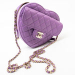CHANEL Handbag 22S CC In Love Purple Lambskin Quilted Large Heart Bag - Redeluxe