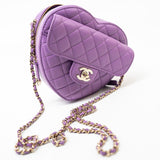 CHANEL Handbag 22S CC In Love Purple Lambskin Quilted Large Heart Bag - Redeluxe