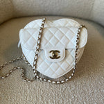 CHANEL Handbag 22S CC In Love White Lambskin Quilted Large Heart Bag LGHW - Redeluxe