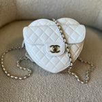CHANEL Handbag 22S CC In Love White Lambskin Quilted Large Heart Bag LGHW - Redeluxe