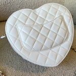 CHANEL Handbag 22S CC In Love White Lambskin Quilted Large Heart Bag LGHW - Redeluxe