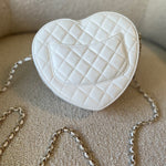 CHANEL Handbag 22S CC In Love White Lambskin Quilted Large Heart Bag LGHW - Redeluxe