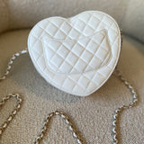 CHANEL Handbag 22S CC In Love White Lambskin Quilted Large Heart Bag LGHW - Redeluxe