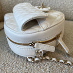 CHANEL Handbag 22S CC In Love White Lambskin Quilted Large Heart Bag LGHW - Redeluxe