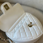 CHANEL Handbag 22S CC In Love White Lambskin Quilted Large Heart Bag LGHW - Redeluxe