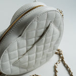 CHANEL Handbag 22S CC In Love White Lambskin Quilted Large Heart Bag LGHW - Redeluxe