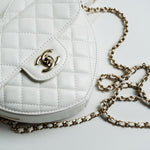 CHANEL Handbag 22S CC In Love White Lambskin Quilted Large Heart Bag LGHW - Redeluxe
