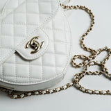 CHANEL Handbag 22S CC In Love White Lambskin Quilted Large Heart Bag LGHW - Redeluxe