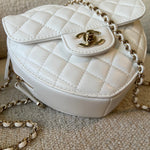 CHANEL Handbag 22S CC In Love White Lambskin Quilted Large Heart Bag LGHW - Redeluxe