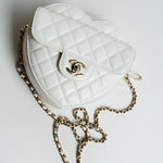 CHANEL Handbag 22S CC In Love White Lambskin Quilted Large Heart Bag LGHW - Redeluxe