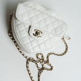 CHANEL Handbag 22S CC In Love White Lambskin Quilted Large Heart Bag LGHW - Redeluxe