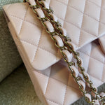 CHANEL Handbag 22S Light Pink Caviar Quilted Classic Flap Medium LGHW - Redeluxe