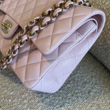 CHANEL Handbag 22S Light Pink Caviar Quilted Classic Flap Medium LGHW - Redeluxe