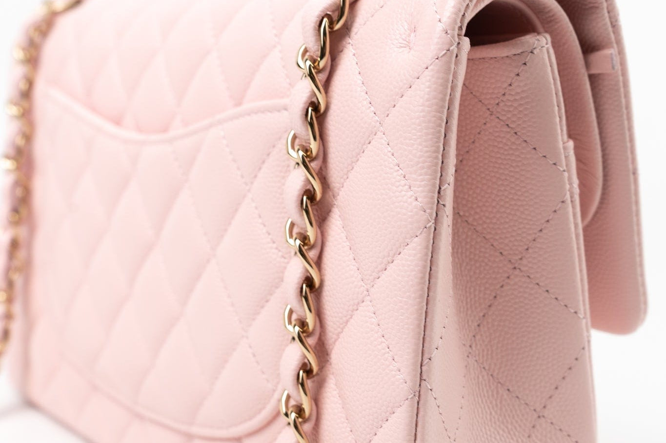 CHANEL Handbag 22S Light Pink Caviar Quilted Classic Flap Medium LGHW - Redeluxe