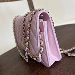 CHANEL Handbag 22S LIGHT PINK CAVIAR QUILTED WALLET ON CHAIN GHW (WOC) - Redeluxe