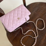 CHANEL Handbag 22S LIGHT PINK CAVIAR QUILTED WALLET ON CHAIN GHW (WOC) - Redeluxe