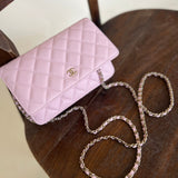 CHANEL Handbag 22S LIGHT PINK CAVIAR QUILTED WALLET ON CHAIN GHW (WOC) - Redeluxe