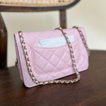 CHANEL Handbag 22S LIGHT PINK CAVIAR QUILTED WALLET ON CHAIN GHW (WOC) - Redeluxe