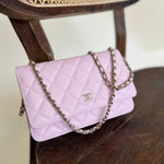 CHANEL Handbag 22S LIGHT PINK CAVIAR QUILTED WALLET ON CHAIN GHW (WOC) - Redeluxe