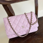 CHANEL Handbag 22S LIGHT PINK CAVIAR QUILTED WALLET ON CHAIN GHW (WOC) - Redeluxe