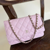 CHANEL Handbag 22S LIGHT PINK CAVIAR QUILTED WALLET ON CHAIN GHW (WOC) - Redeluxe