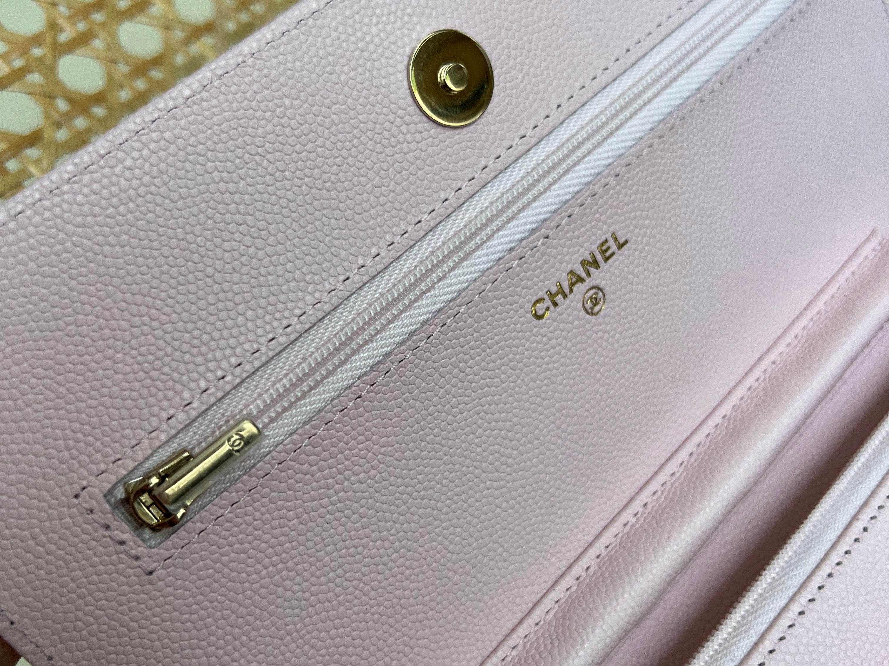 CHANEL Handbag 22S LIGHT PINK CAVIAR QUILTED WALLET ON CHAIN GHW (WOC) - Redeluxe