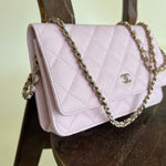 CHANEL Handbag 22S LIGHT PINK CAVIAR QUILTED WALLET ON CHAIN GHW (WOC) - Redeluxe