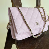 CHANEL Handbag 22S LIGHT PINK CAVIAR QUILTED WALLET ON CHAIN GHW (WOC) - Redeluxe