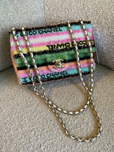 Treasures of NYC - Chanel Yellow Floral Canvas Flap Bag