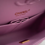 CHANEL Handbag 22S Pink Caviar Quilted Classic Flap Small Light Gold Hardware - Redeluxe