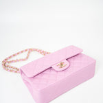 CHANEL Handbag 22S Pink Caviar Quilted Classic Flap Small Light Gold Hardware - Redeluxe