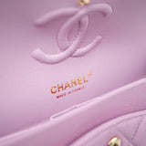 CHANEL Handbag 22S Pink Caviar Quilted Classic Flap Small Light Gold Hardware - Redeluxe