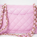 CHANEL Handbag 22S Pink Caviar Quilted Classic Flap Small Light Gold Hardware - Redeluxe