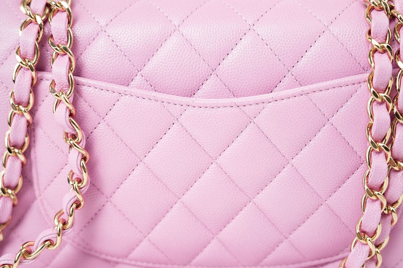 CHANEL Handbag 22S Pink Caviar Quilted Classic Flap Small Light Gold Hardware - Redeluxe