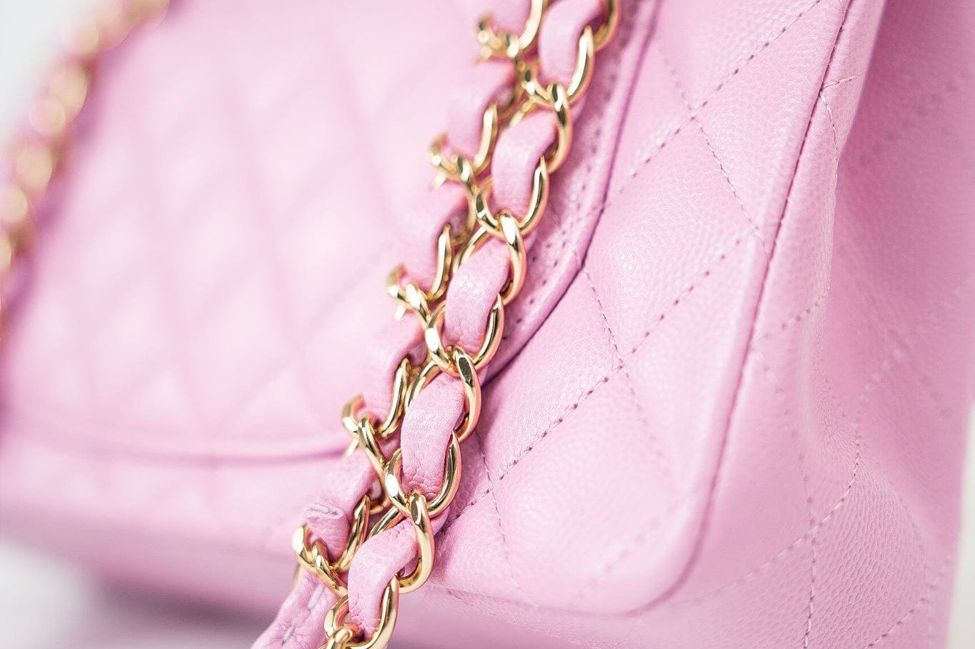 CHANEL Handbag 22S Pink Caviar Quilted Classic Flap Small Light Gold Hardware - Redeluxe